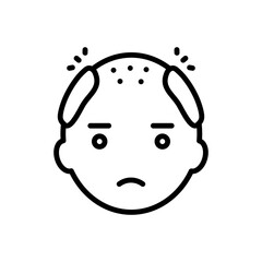 Black line icon for bald