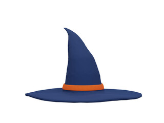 3D Witch Hat on transparent background - PNG format.
