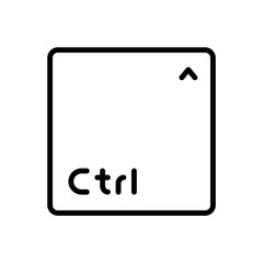 Black line icon for ctrl key