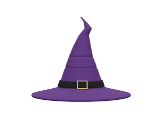 Fototapeta premium 3D Witch Hat on transparent background - PNG format.