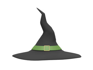 Fototapeta premium 3D Witch Hat on transparent background - PNG format.