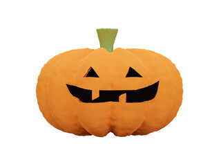3D Halloween pumpkin on transparent background - PNG format.