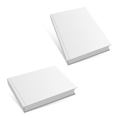 White closed book template mock up