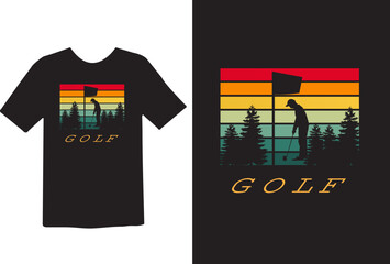 Golf T Shirt Design Retro Vintage