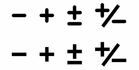 Obraz premium plus minus icon set isolated on white background