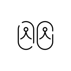 Sandal, Footwear, Slipper, Flip-Flop Dotted Line Icon Vector Illustration Logo Template. Suitable For Many Purposes.