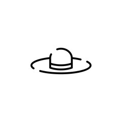 Hat, Accessory, Fashion Dotted Line Icon Vector Illustration Logo Template. Suitable For Many Purposes.