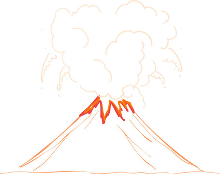 recommend clip art: Volcaono Eruption Drawing Line Illustration Vector