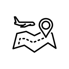 Black line icon for destinations