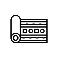 Black line icon for fabric