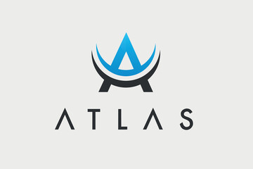 Atlas A letter logo template