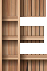 Wood shelf font design alphabet letter