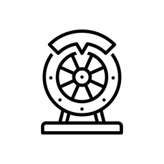 Black line icon for spin