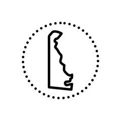 Black line icon for delaware