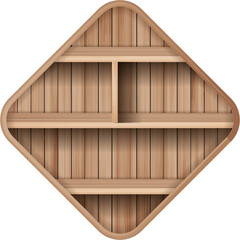 Wooden shelves mock up empty shelf design 