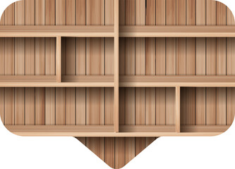 Wood shelf of speech bubble creative design