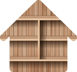 Wood shelf home icon creative design