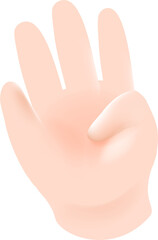 Sign language hand signal 3d PNG