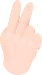 Sign language hand signal 3d PNG