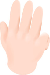 Sign language hand signal 3d PNG