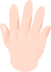 Sign language hand signal 3d PNG
