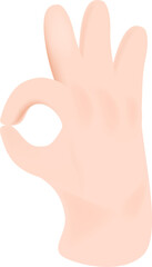 Sign language hand signal 3d PNG