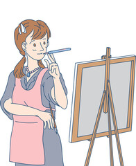 Vape girl cartoon style holding vapor electric cigarette with activities PNG
