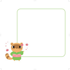 着物のタヌキ　フレーム付