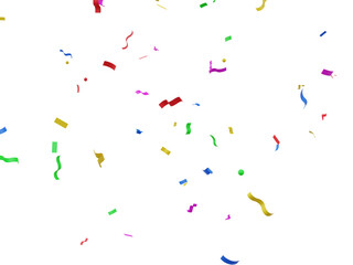 3D rendered colorful confetti with fun color