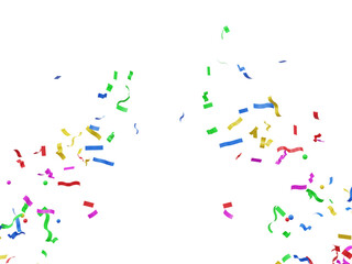 Naklejka premium 3D rendered colorful confetti with fun color