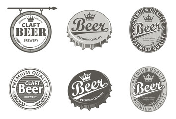Fototapeta premium エンブレム ビール ロゴマーク アイコンセット
