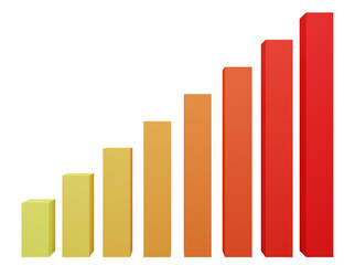 3D素材_シンプルな棒グラフ