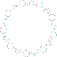 グラデーションカラーのシャボン玉の丸いフレーム
