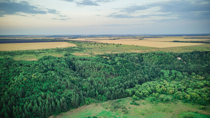 Fototapeta na wymiar aerial photography of rural nature