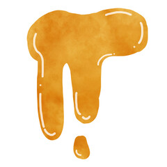 Honey melted drop isolated on white