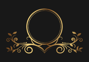 gold ornament vintage logo border