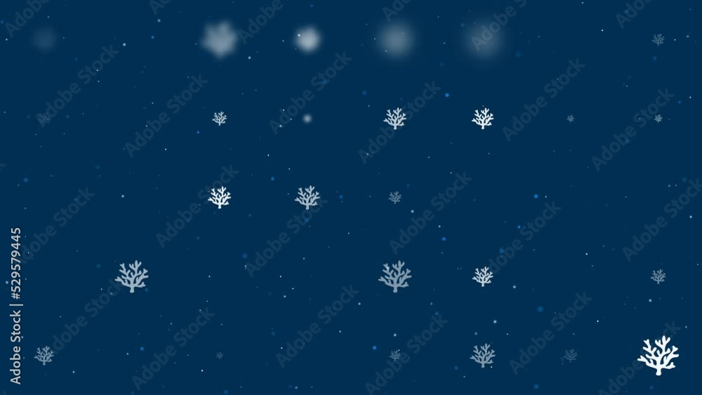 Poster template animation of evenly spaced coral symbols of different sizes and opacity. animation of trans