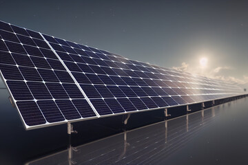 3d illustration of solar panels alternative energy from the sun