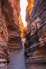 Interior of a volcanic crack. Photography made in Lanzarote, Canary Islands, Spain.