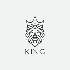 Obraz premium simple minimalist king head logo design