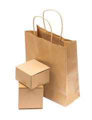Shopping bags and boxes.