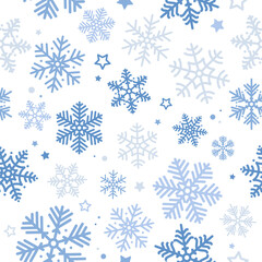 Fototapeta na wymiar Christmas seamless background with snowflakes. Winter texture for fabric, textile, wrapping paper, card, invitation, wallpaper, web design