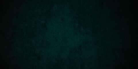 Texture of Elegant dark emerald blue and black wall stone marble smooth plaster texture grunge backdrop background. panorama with black shadow backdrop border and old vintage grunge texture design.