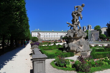 Fototapeta na wymiar Travel to Austria. Salzburg. Mirabelle Gardens.