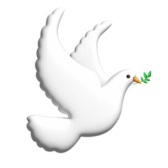 International Day of Peace, The dove, Peace Bird, Pigeon, white bird, 3D illustration.