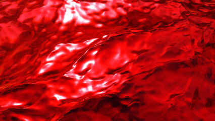 Abstract red texture background, bloody wavy metallic sea