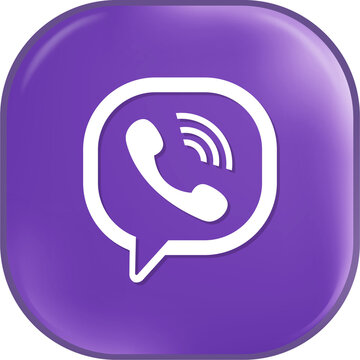 Title: Dobrich, Bulgaria &ndash; 2022, September, 10: illustrative editorial of transparent Viber logo icon in 3D style

