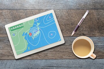 天気予報 天気図 気象 台風 日本海側（タブレット ペン）