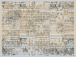Fototapeta premium Carpet bathmat and Rug Boho style ethnic design pattern with distressed woven texture and effect
