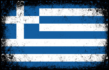 old dirty grunge vintage greece national flag illustration